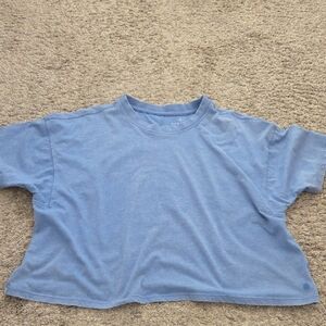 Danskin Blue Short Sleeve Crop Top